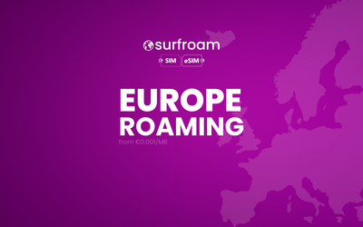 Travel Europe With Surfroam: Pay Only for What You Use.
